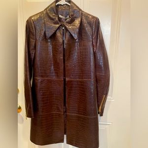 Alice and Olivia 3/4 length coat xs lamb / leather